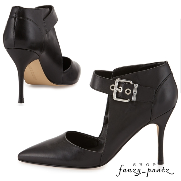 Ivanka Trump Shoes - Ivanka Trump Dove Buckled Leather Pump Black 6.5